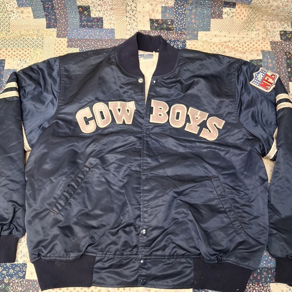 Vintage 90s Dallas Cowboys Starter Satin Bomber Jacket Mens XXL NFL Pro Line USA